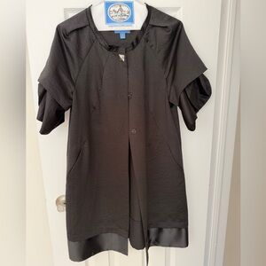 Simply Vera Vera Wang Black Short Sleeve Dress Coat